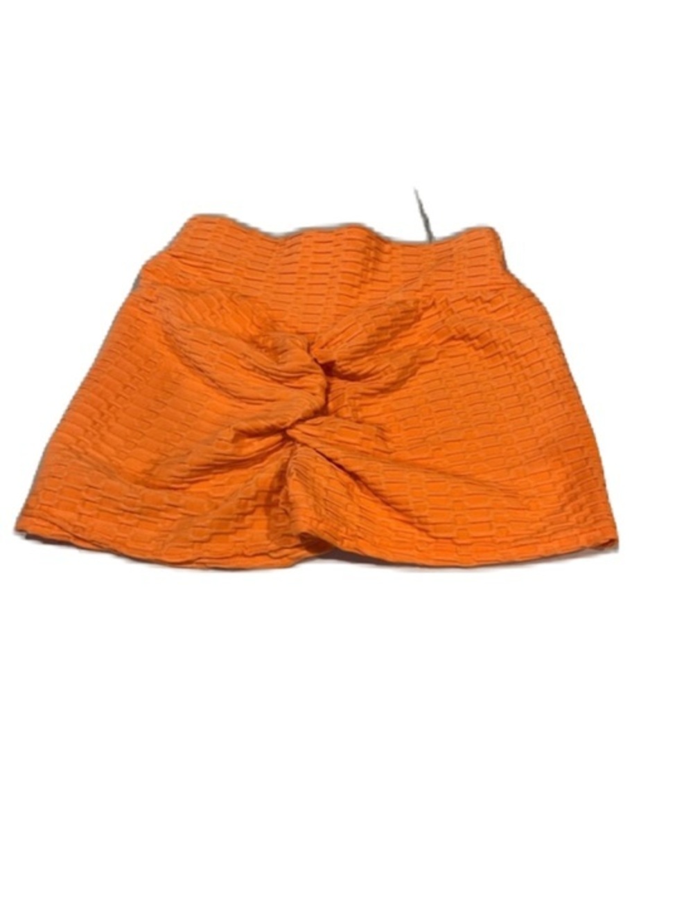 Neon Orange Textured Women's Shorts M Fitted workout yoga summer